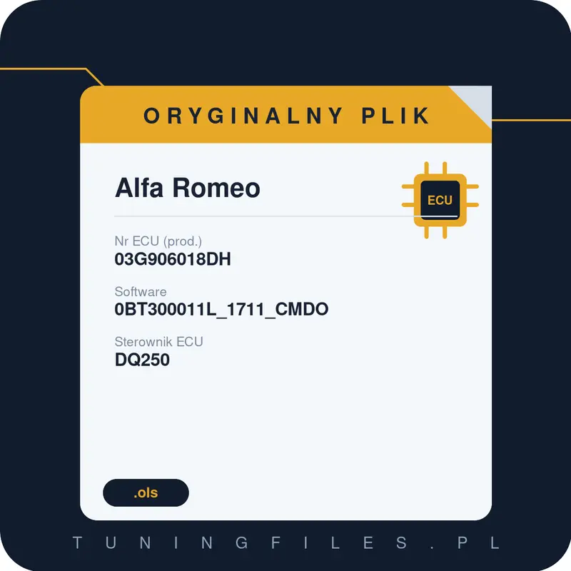 Oryginalny plik Alfa Romeo 03G906018DH 0BT300011L_1711_CMDO