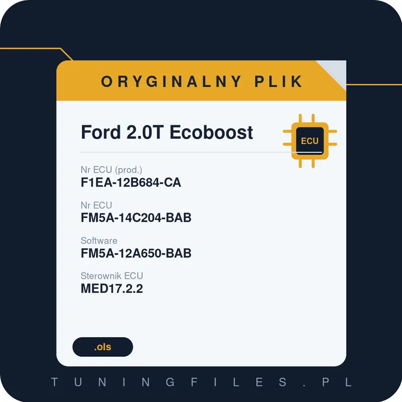 Oryginalny plik Ford 2.0T Ecoboost F1EA-12B684-CA FM5A-14C204-BAB FM5A-12A650-BAB