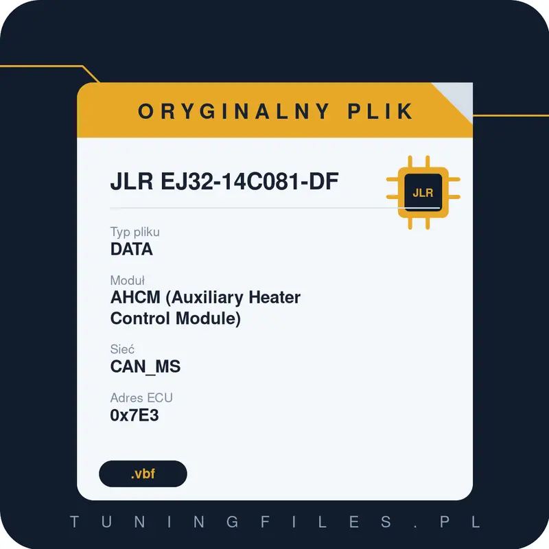 Oryginalny plik JLR EJ32-14C081-DF DATA