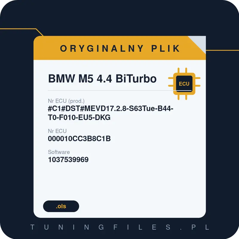 Oryginalny plik BMW M5 4.4 BiTurbo #C1#DST#MEVD17.2.8-S63Tue-B44-T0-F010-EU5-DKG 000010CC3B8C1B 1037539969 #8BC959CB#500_S63_BG2_EU_DKG027