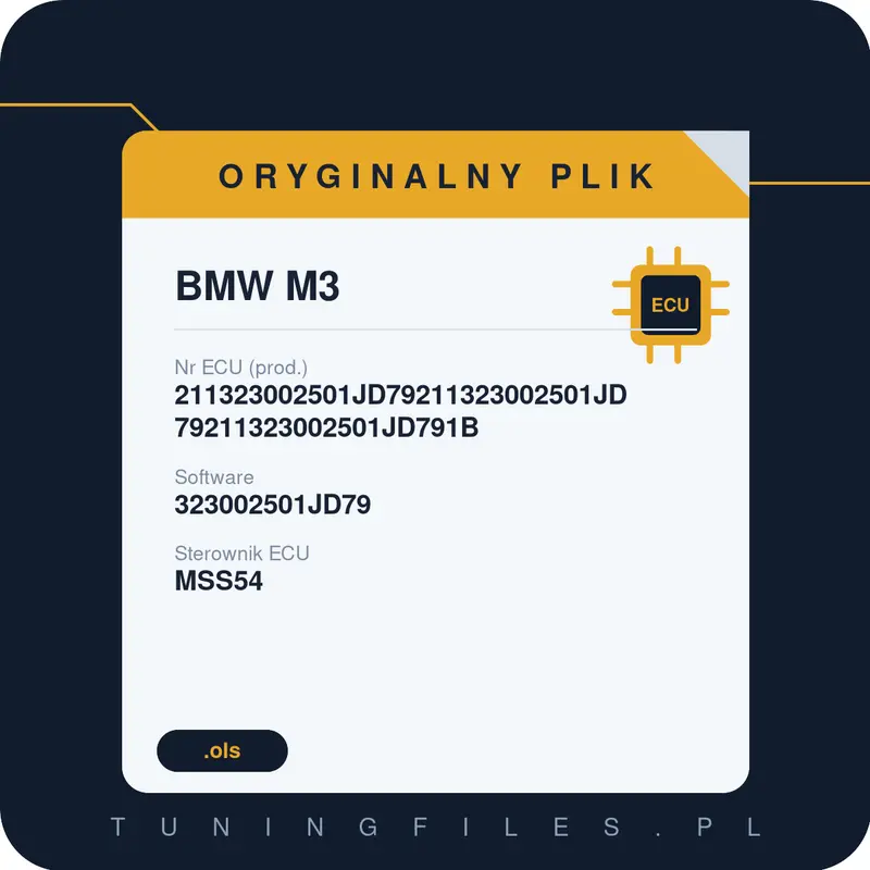 Oryginalny plik BMW M3 211323002501JD79211323002501JD79211323002501JD791B 323002501JD79