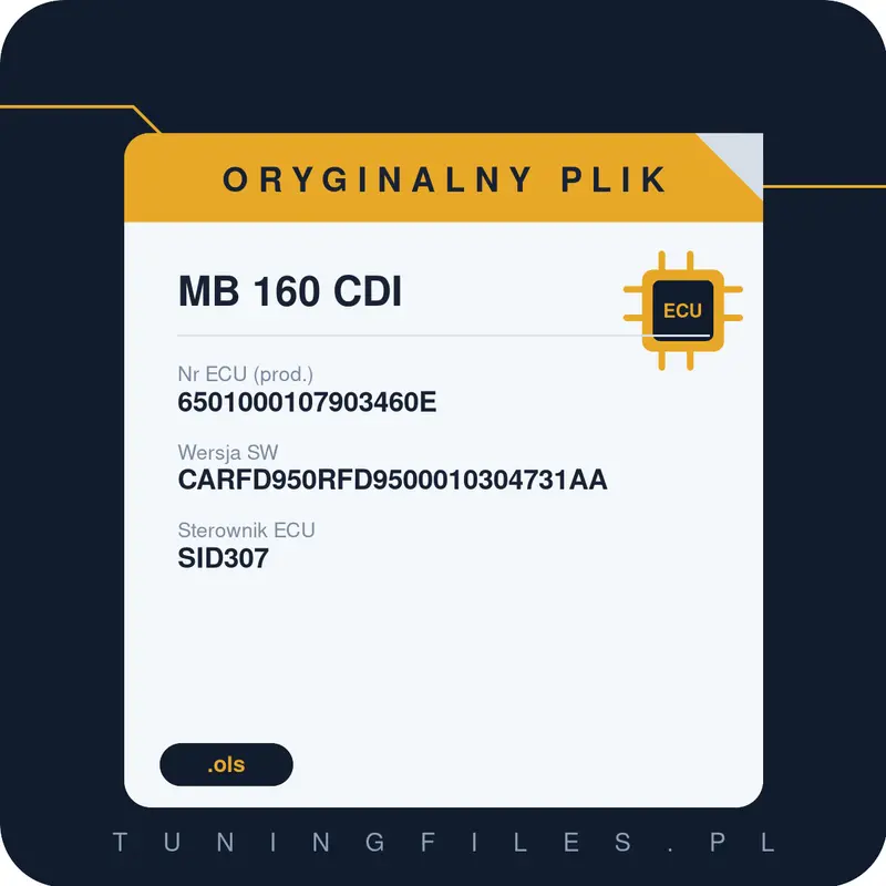 Oryginalny plik MB 160 CDI 6501000107903460E CARFD950RFD9500010304731AA