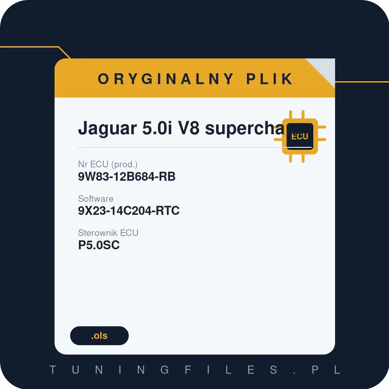 Oryginalny plik Jaguar 5.0i V8 supercharged 9W83-12B684-RB 9X23-14C204-RTC