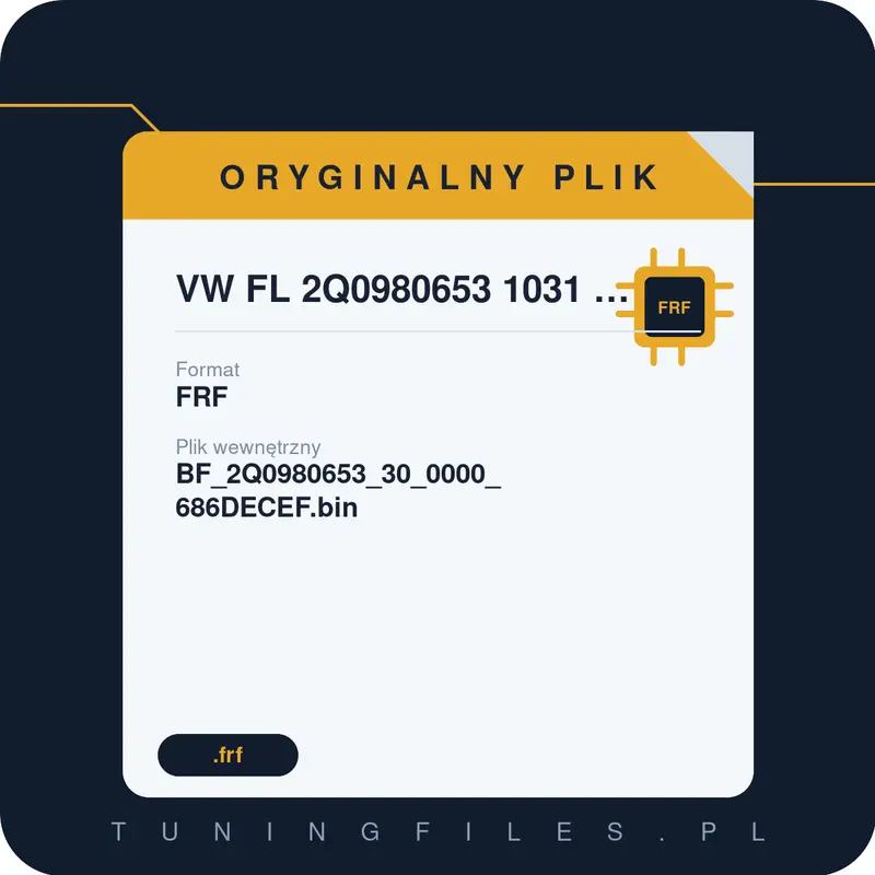 Oryginalny Plik FRF VW FL 2Q0980653 1031 MEAPP V001 S
