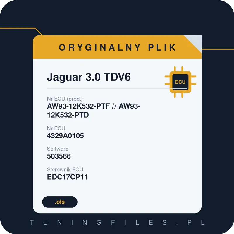 Oryginalny plik Jaguar 3.0 TDV6 AW93-12K532-PTF // AW93-12K532-PTD 4329A0105 503566
