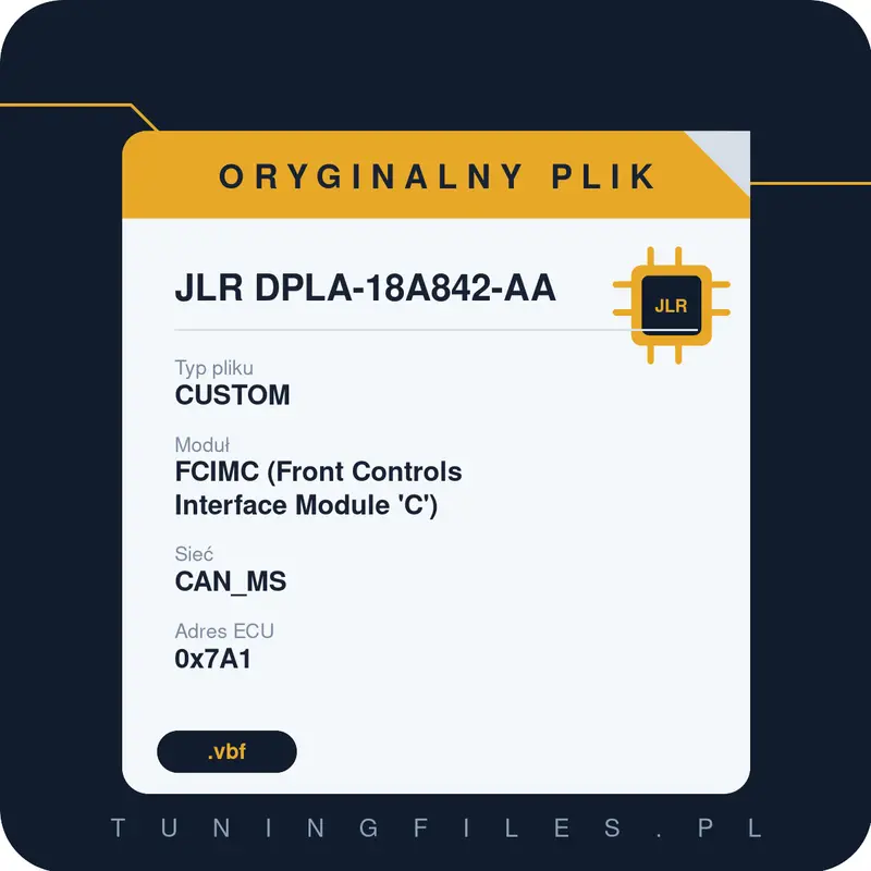 Oryginalny plik JLR DPLA-18A842-AA CUSTOM