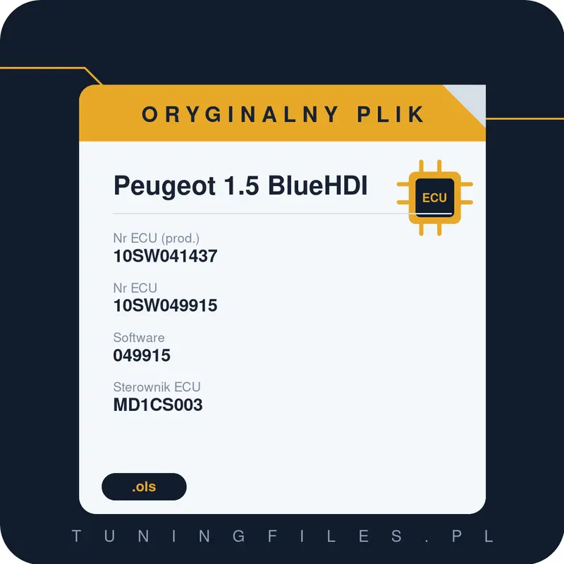 Oryginalny plik Peugeot 1.5 BlueHDI 10SW041437 10SW049915 049915