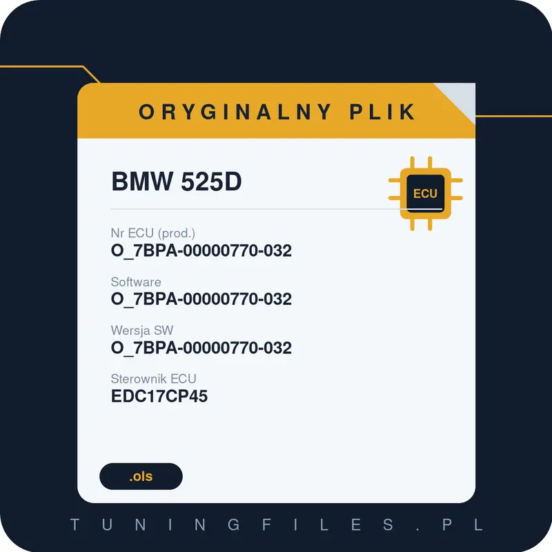 Oryginalny plik BMW 525D O_7BPA-00000770-032 O_7BPA-00000770-032 O_7BPA-00000770-032