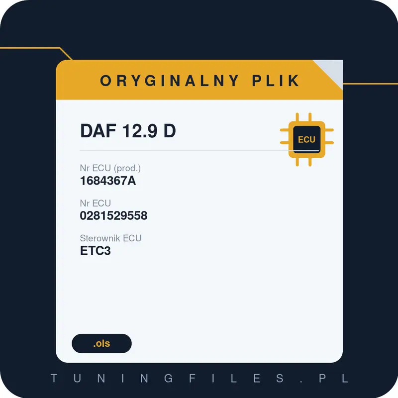 Oryginalny plik DAF 12.9 D 1684367A 0281529558