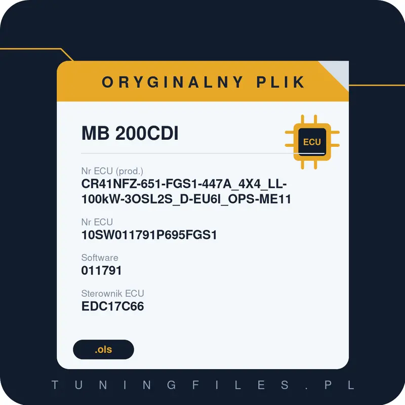 Oryginalny plik MB 200CDI CR41NFZ-651-FGS1-447A_4X4_LL-100kW-3OSL2S_D-EU6I_OPS-ME11 10SW011791P695FGS1 011791