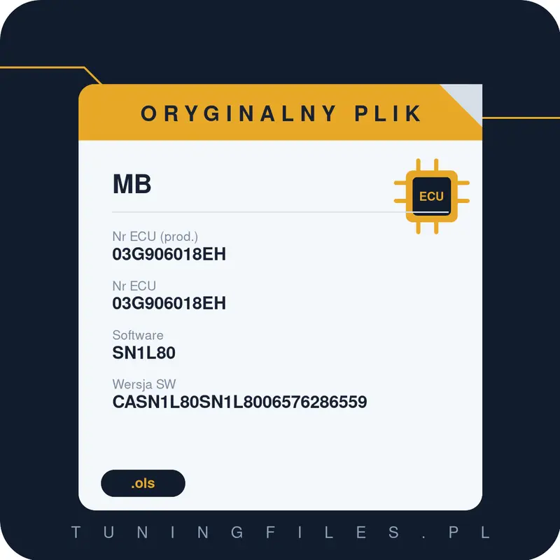 Oryginalny plik MB 03G906018EH 03G906018EH SN1L80 CASN1L80SN1L8006576286559
