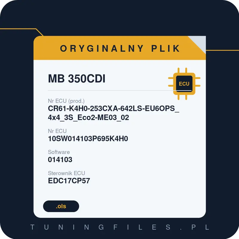 Oryginalny plik MB 350CDI CR61-K4H0-253CXA-642LS-EU6OPS_4x4_3S_Eco2-ME03_02 10SW014103P695K4H0 014103