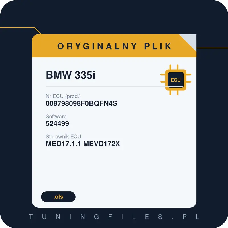 Oryginalny plik BMW 335i 008798098F0BQFN4S 524499
