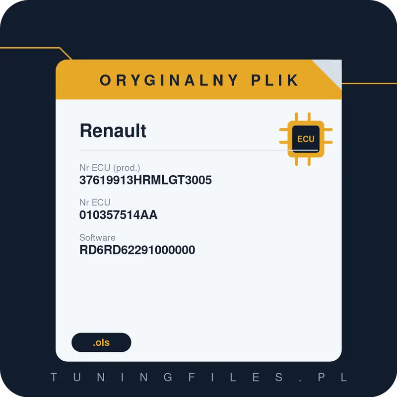 Oryginalny plik Renault 37619913HRMLGT3005 010357514AA RD6RD62291000000