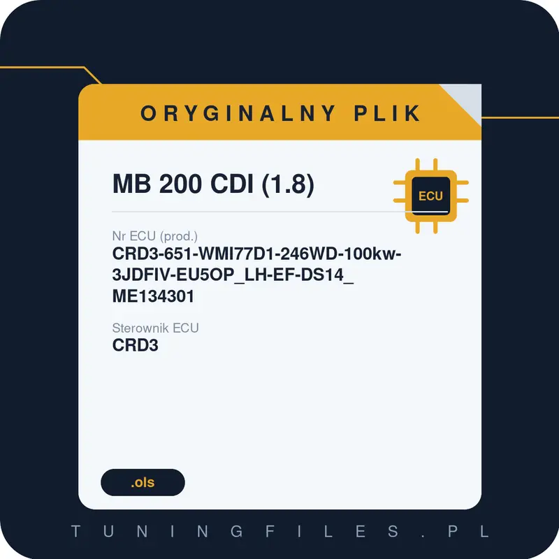 Oryginalny plik MB 200 CDI (1.8) CRD3-651-WMI77D1-246WD-100kw-3JDFIV-EU5OP_LH-EF-DS14_ME134301