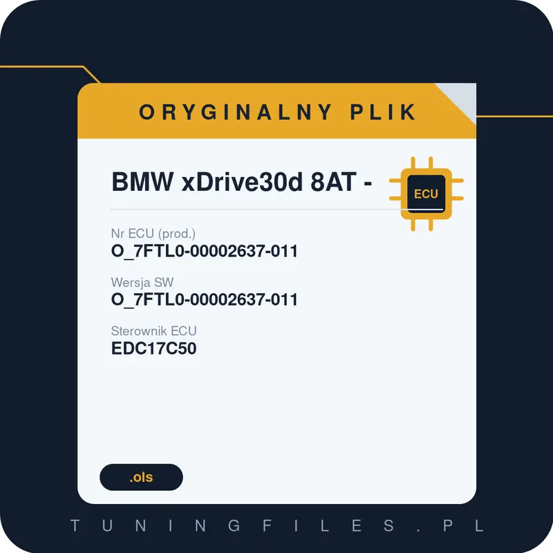 Oryginalny plik BMW xDrive30d 8AT - O_7FTL0-00002637-011 O_7FTL0-00002637-011
