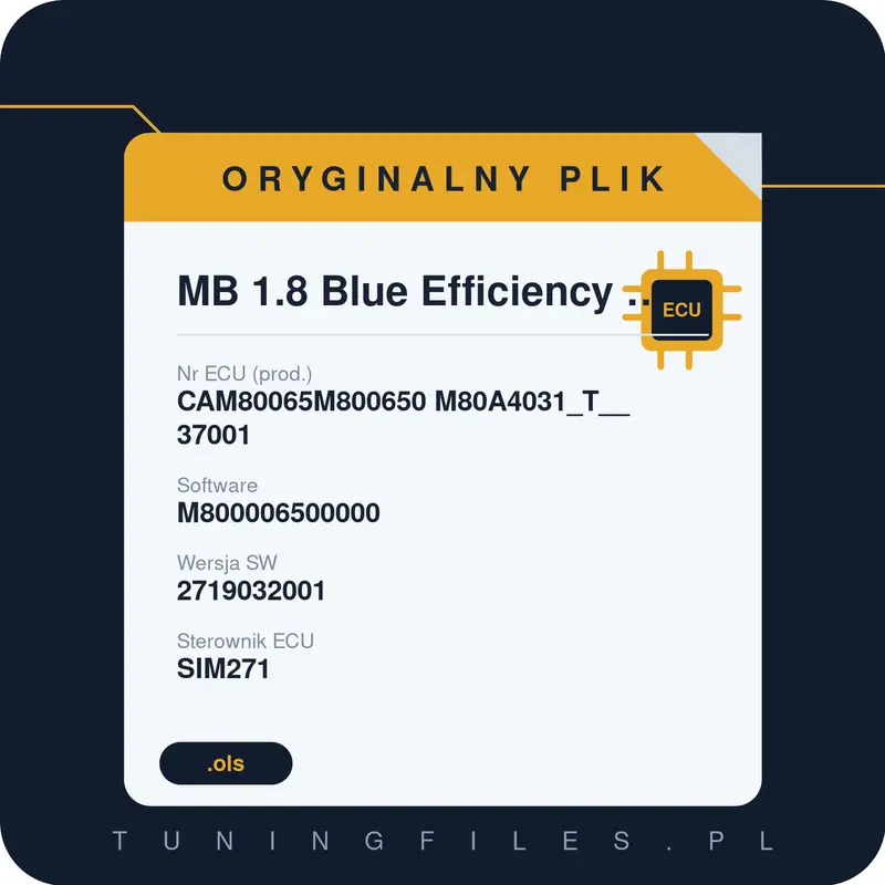 Oryginalny plik MB 1.8 Blue Efficiency R4 CAM80065M800650 M80A4031_T__37001 M800006500000 2719032001