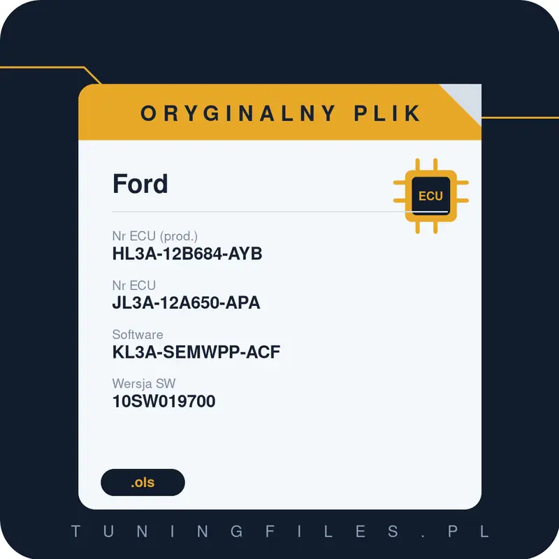 Oryginalny plik Ford HL3A-12B684-AYB JL3A-12A650-APA KL3A-SEMWPP-ACF 10SW019700