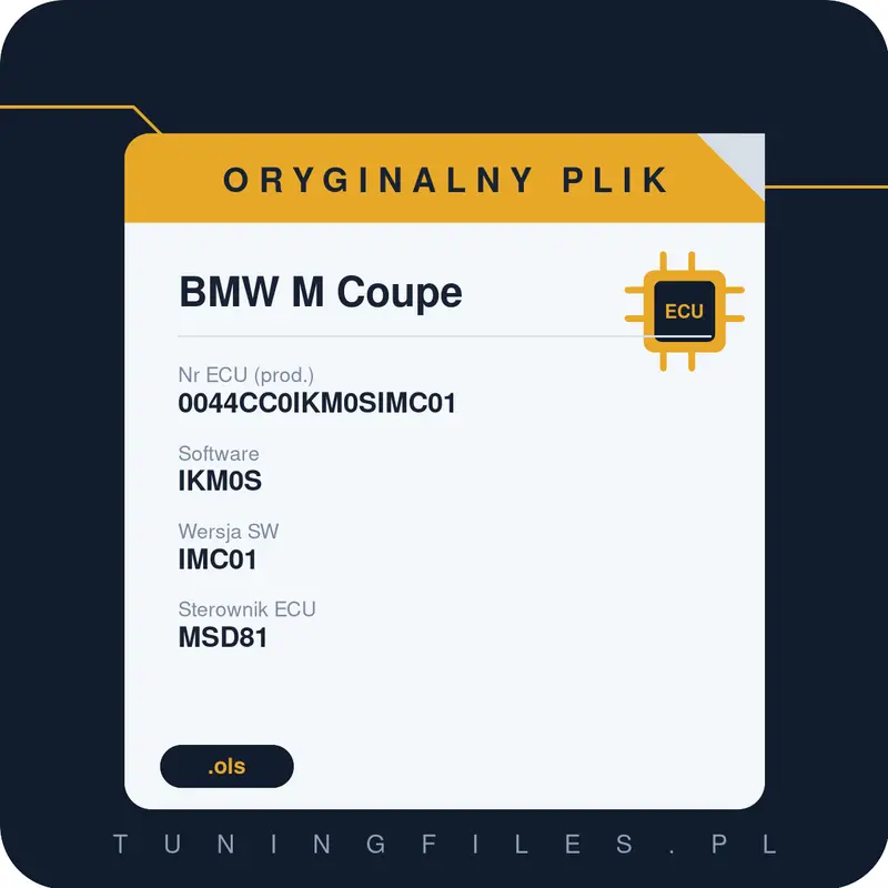 Oryginalny plik BMW M Coupe 0044CC0IKM0SIMC01 IKM0S IMC01