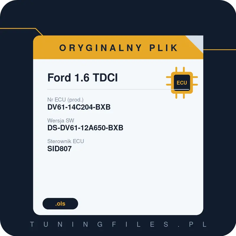 Oryginalny plik Ford 1.6 TDCI DV61-14C204-BXB DS-DV61-12A650-BXB