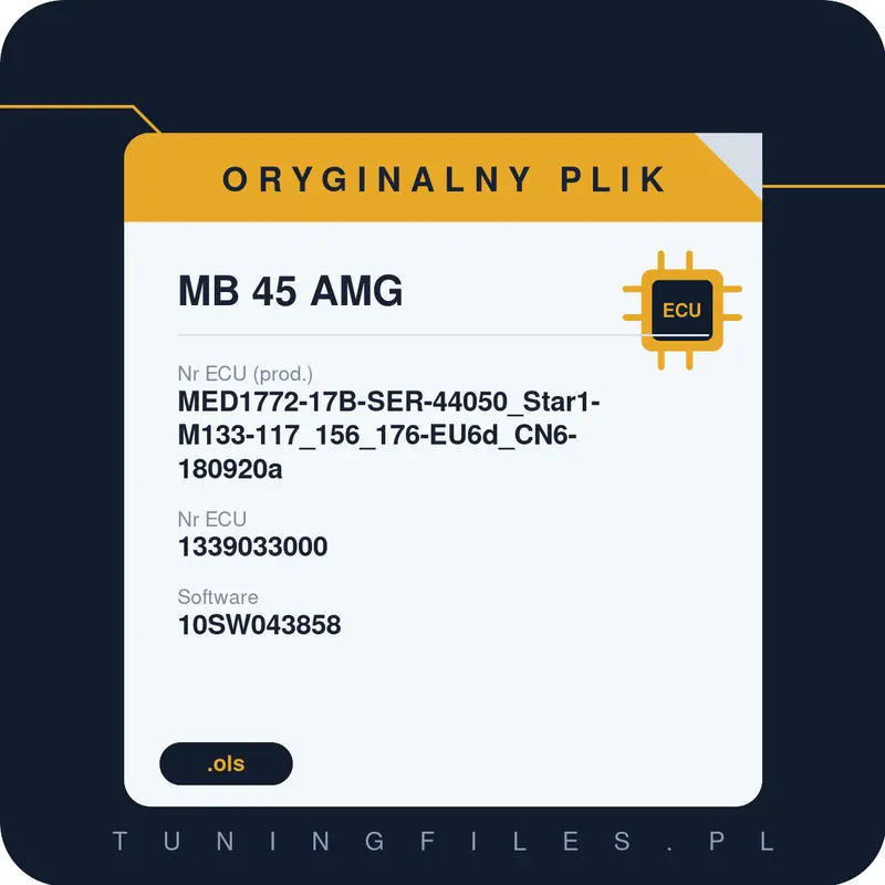 Oryginalny plik MB 45 AMG MED1772-17B-SER-44050_Star1- M133-117_156_176-EU6d_CN6-180920a 1339033000 10SW043858 1339033000