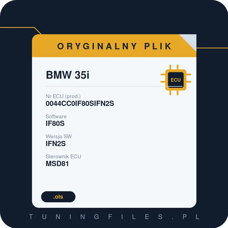 Oryginalny plik BMW 35i 0044CC0IF80SIFN2S IF80S IFN2S