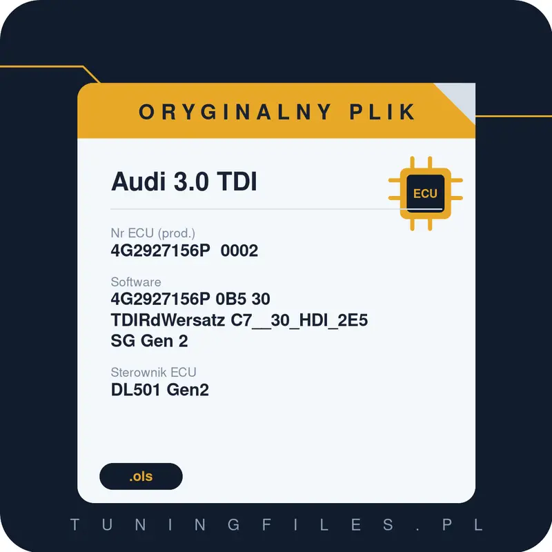 Oryginalny plik Audi 3.0 TDI 4G2927156P 0002 4G2927156P 0B5 30 TDIRdWersatz C7__30_HDI_2E5 SG Gen 2
