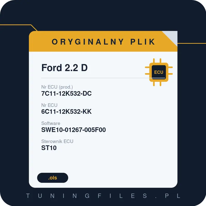 Oryginalny plik Ford 2.2 D 7C11-12K532-DC 6C11-12K532-KK SWE10-01267-005F00