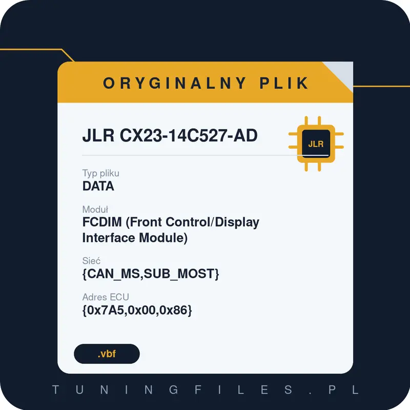 Oryginalny plik JLR CX23-14C527-AD DATA