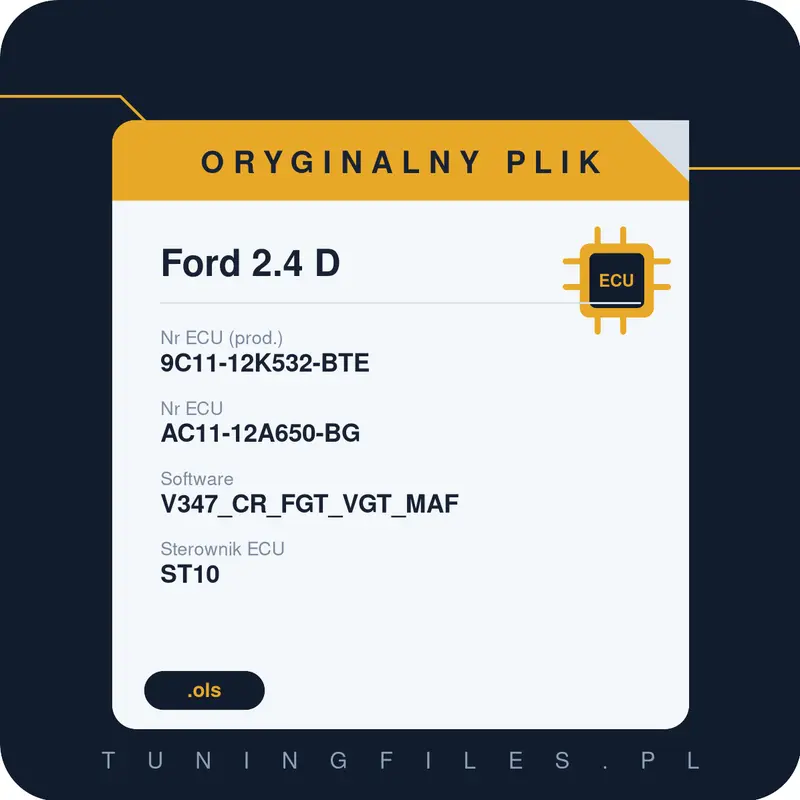 Oryginalny plik Ford 2.4 D 9C11-12K532-BTE AC11-12A650-BG V347_CR_FGT_VGT_MAF