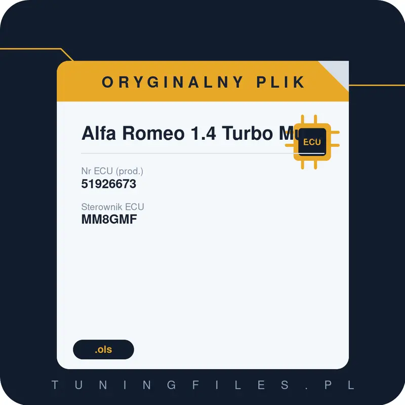 Oryginalny plik Alfa Romeo 1.4 Turbo Multiair 170hp 51926673