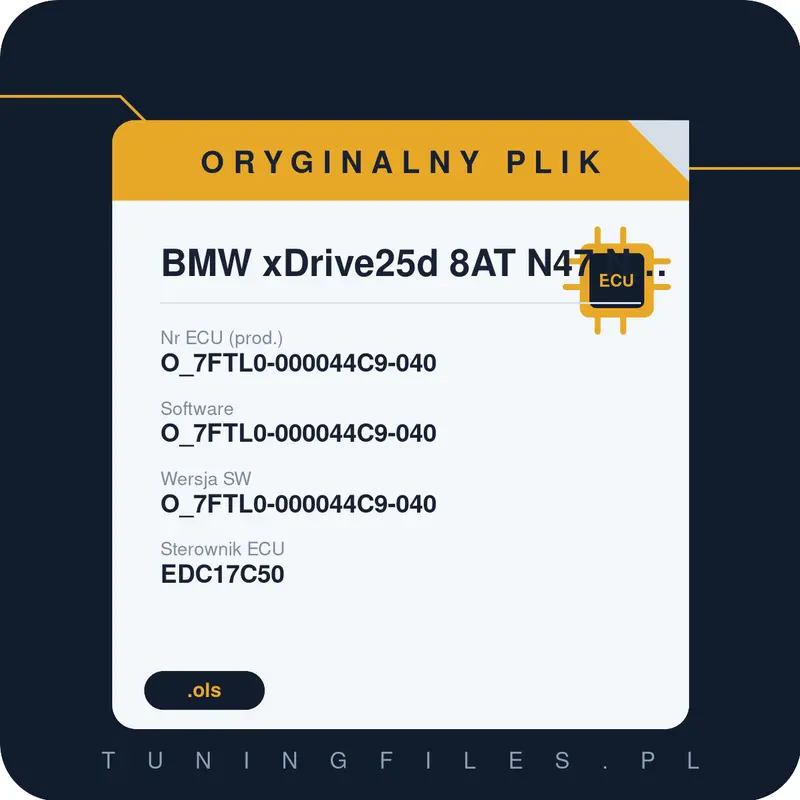 Oryginalny plik BMW xDrive25d 8AT N47 N47D20T1 O_7FTL0-000044C9-040 O_7FTL0-000044C9-040 O_7FTL0-000044C9-040