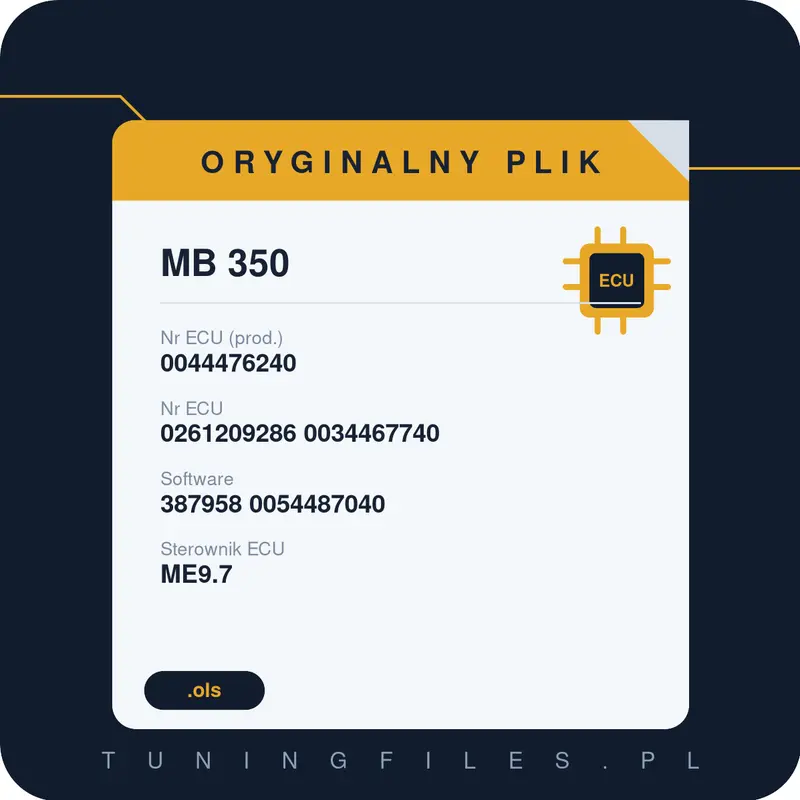 Oryginalny plik MB 350 0044476240 0261209286 0034467740 387958 0054487040