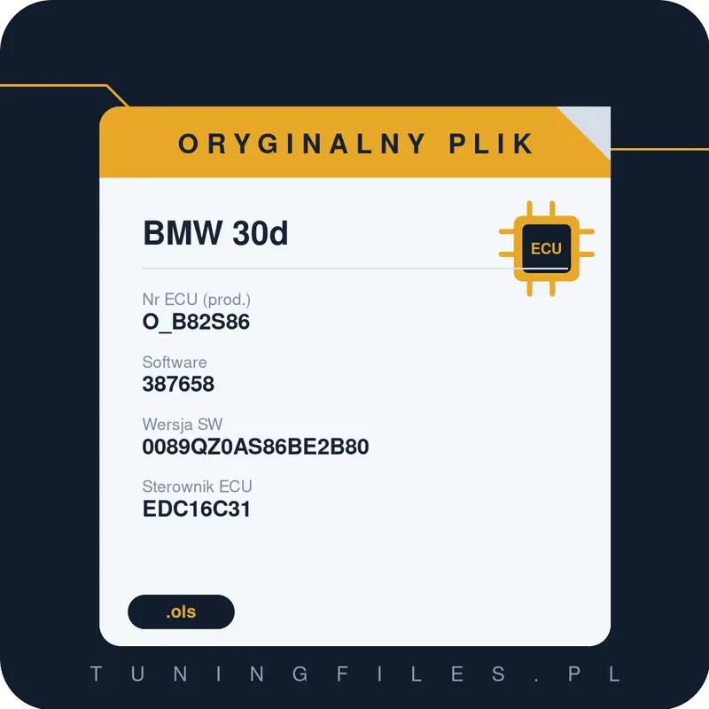 Oryginalny plik BMW 30d O_B82S86 387658 0089QZ0AS86BE2B80