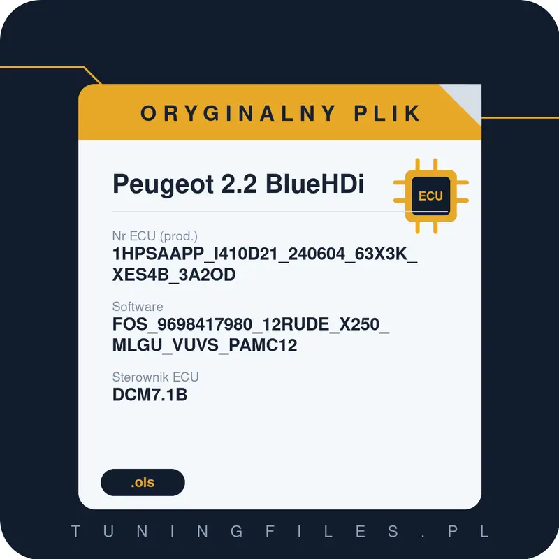 Oryginalny plik Peugeot 2.2 BlueHDi 1HPSAAPP_I410D21_240604_63X3K_XES4B_3A2OD FOS_9698417980_12RUDE_X250_MLGU_VUVS_PAMC12