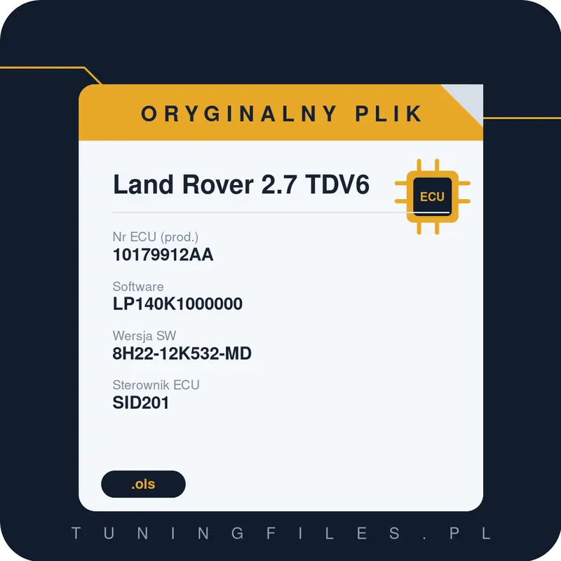 Oryginalny plik Land Rover 2.7 TDV6 10179912AA LP140K1000000 8H22-12K532-MD