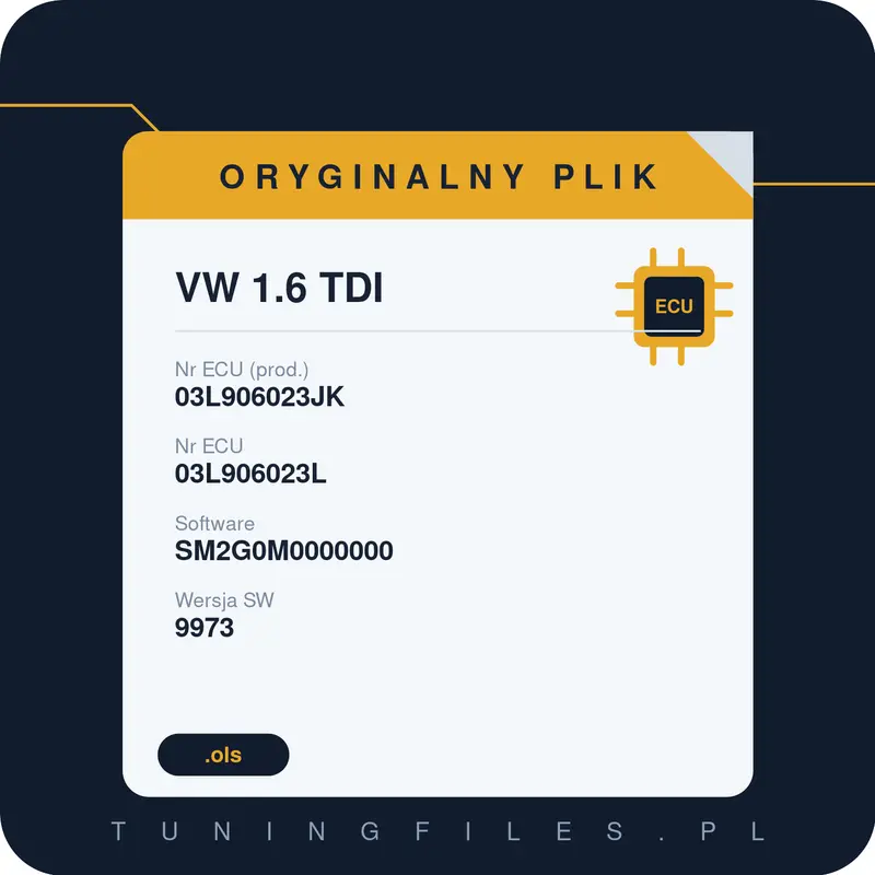 Oryginalny plik VW 1.6 TDI 03L906023JK 03L906023L SM2G0M0000000 9973
