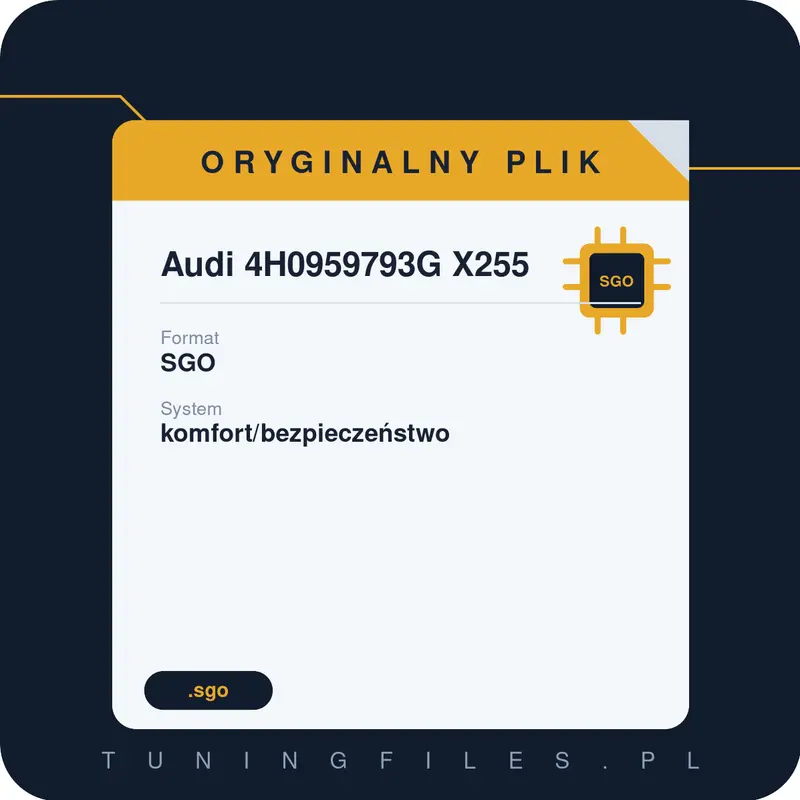 Oryginalny Plik SGO Audi 4H0959793G X255