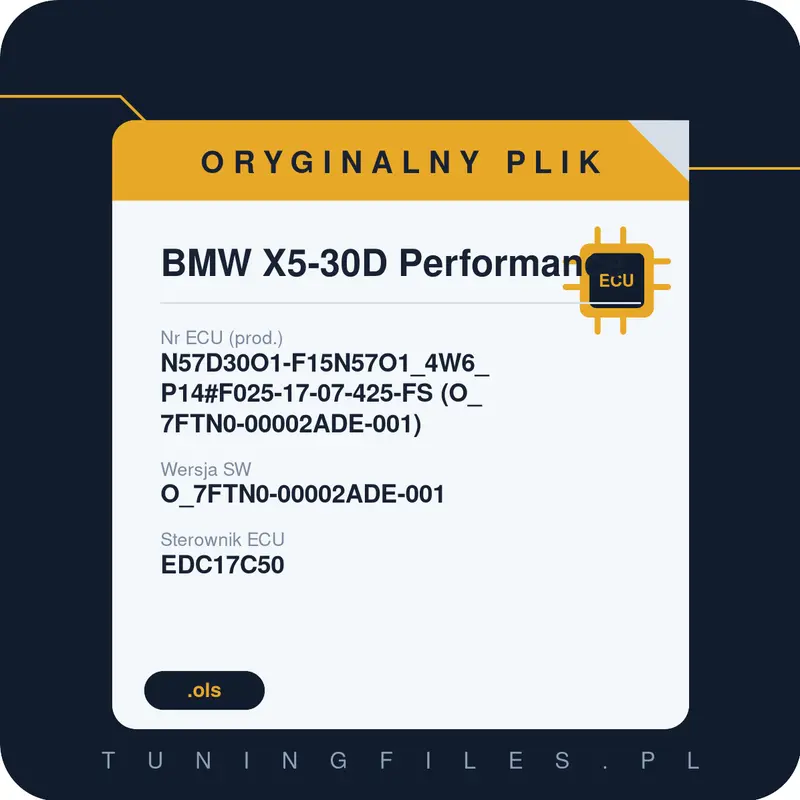 Oryginalny plik BMW X5-30D Performance N57D30O1-F15N57O1_4W6_P14#F025-17-07-425-FS (O_7FTN0-00002ADE-001) O_7FTN0-00002ADE-001