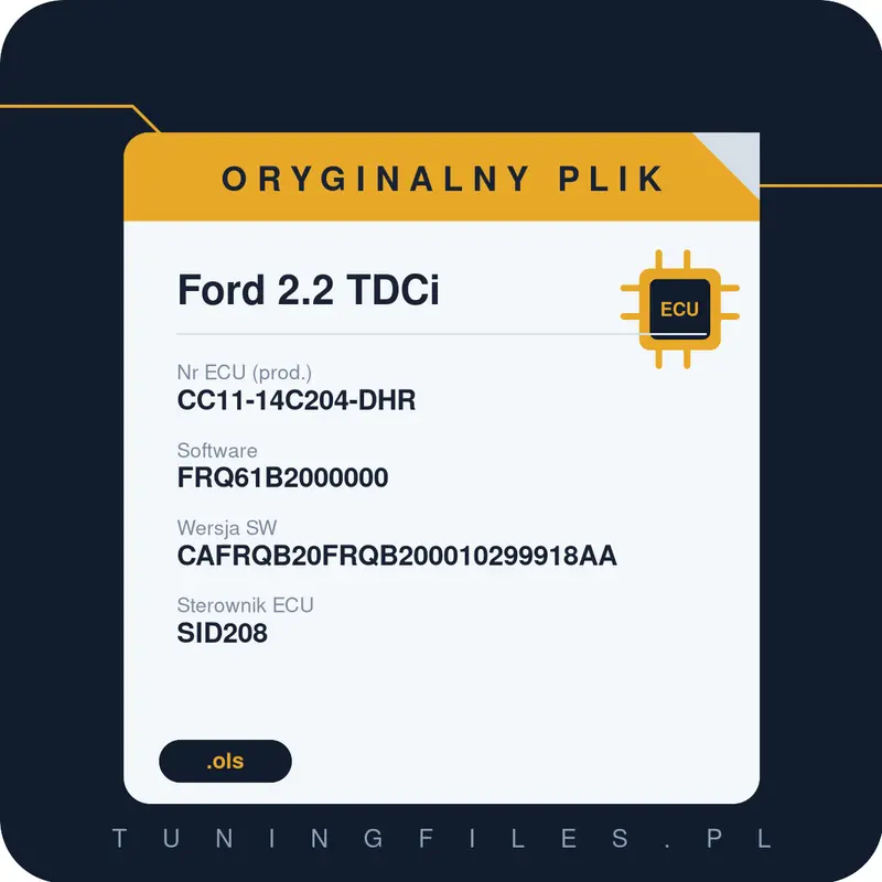 Oryginalny plik Ford 2.2 TDCi CC11-14C204-DHR FRQ61B2000000 CAFRQB20FRQB200010299918AA