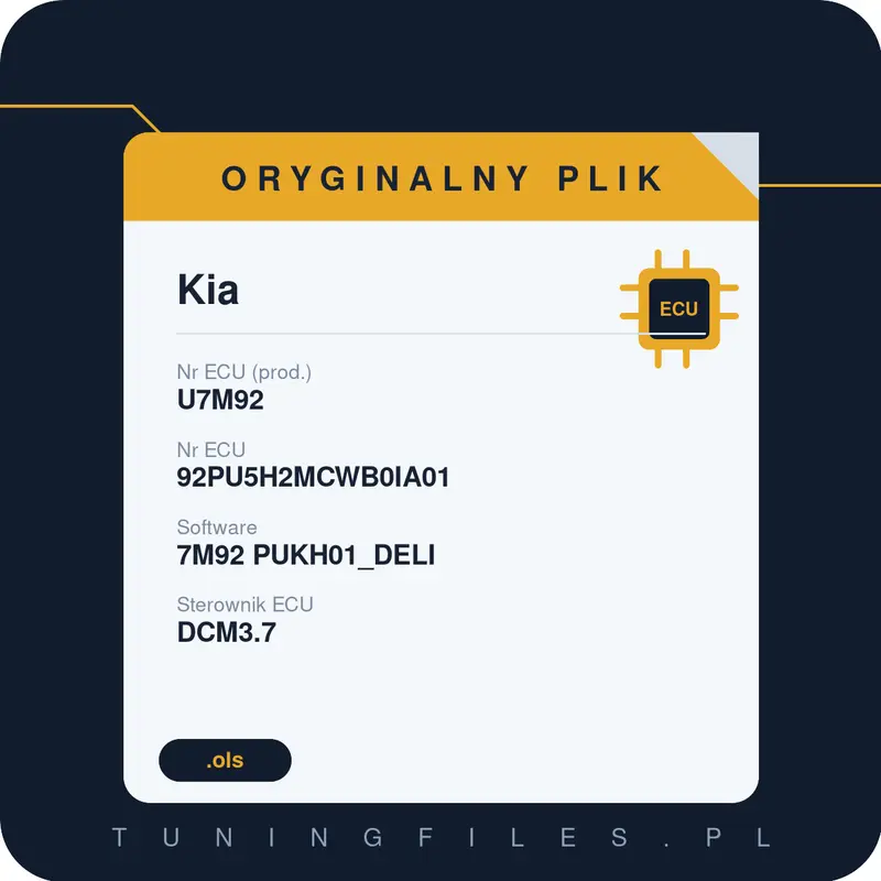 Oryginalny plik Kia U7M92 92PU5H2MCWB0IA01 7M92 PUKH01_DELI