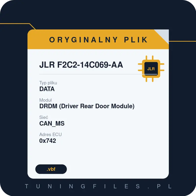 Oryginalny plik JLR F2C2-14C069-AA DATA