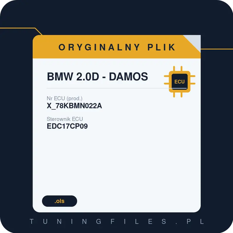 Oryginalny plik BMW 2.0D - DAMOS X_78KBMN022A