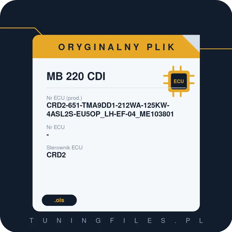 Oryginalny plik MB 220 CDI CRD2-651-TMA9DD1-212WA-125KW-4ASL2S-EU5OP_LH-EF-04_ME103801