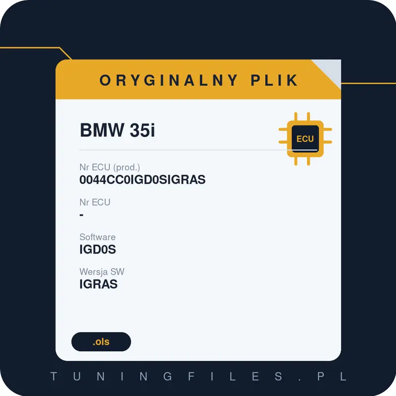 Oryginalny plik BMW 35i 0044CC0IGD0SIGRAS IGD0S IGRAS