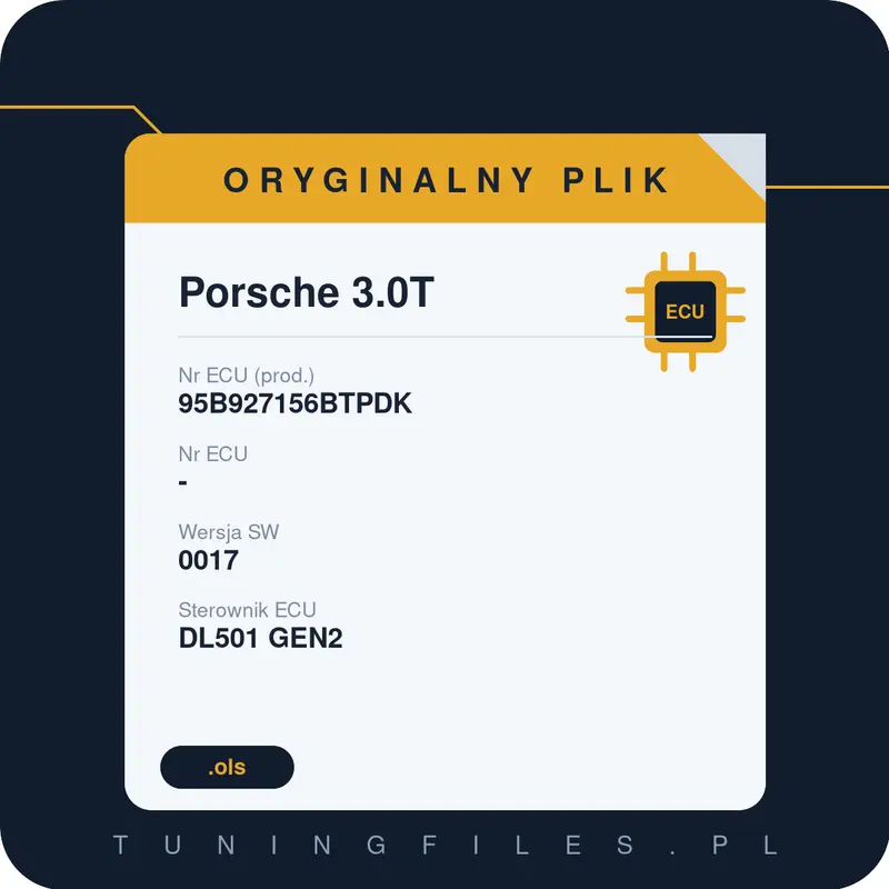 Oryginalny plik Porsche 3.0T 95B927156BTPDK 0017