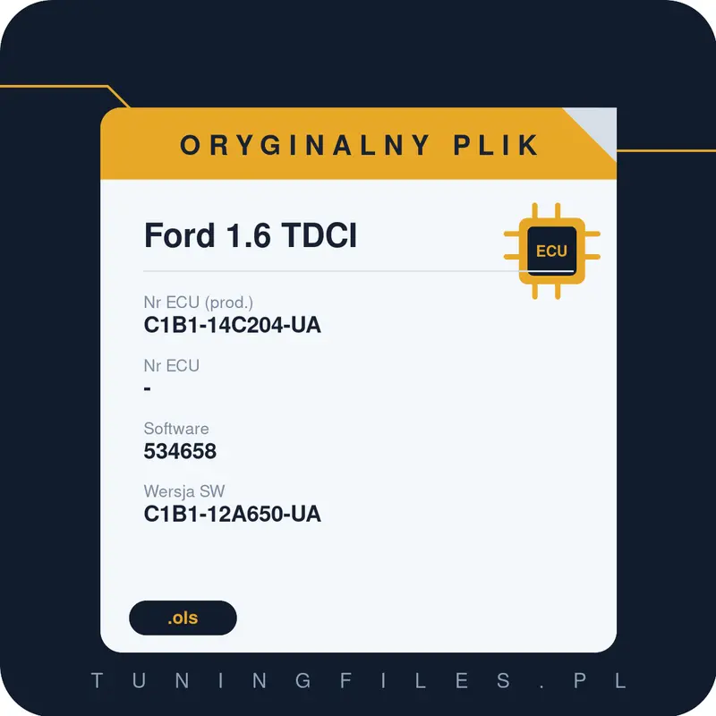 Oryginalny plik Ford 1.6 TDCI C1B1-14C204-UA 534658 C1B1-12A650-UA