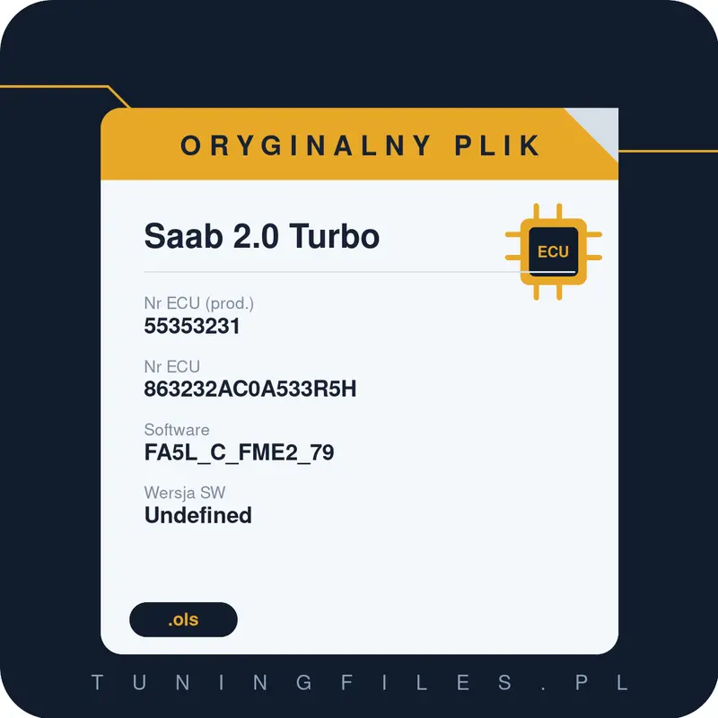 Oryginalny plik Saab 2.0 Turbo 55353231 863232AC0A533R5H FA5L_C_FME2_79