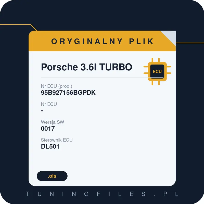 Oryginalny plik Porsche 3.6I TURBO 95B927156BGPDK 0017