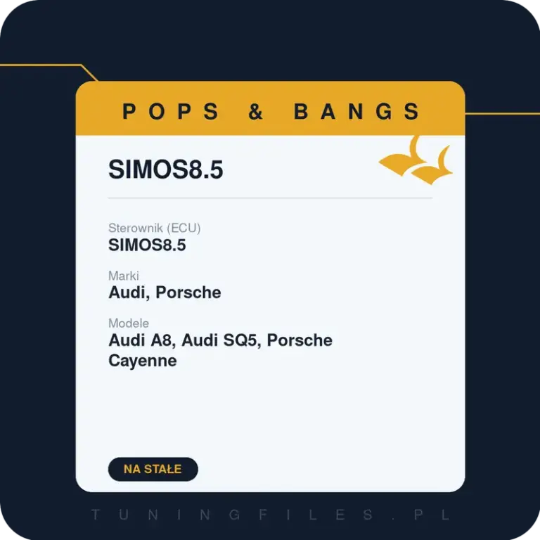 Włączenie Popsów w sterowniku SIMOS8.5 – Audi, Porsche